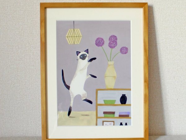cat art print for sale Siamese cat illustration cat wall art decor